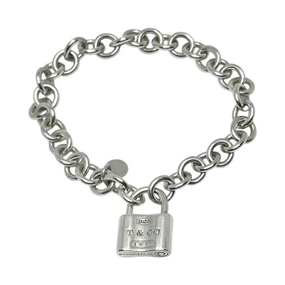 Tiffany & Co. Jewelry - Tiffany & Co. 1837 Sterling Silver .925 Clasping Padlock Link Lock Bracket 7”